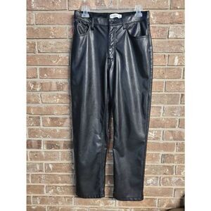 Abercrombie and Fitch Vegan Leather Pants, The 90's Straight Ultra Hi-Rise, Wome